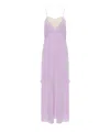 Chloé Lace-trimmed Organic Silk Crepe De Chine Maxi Dress In Purple