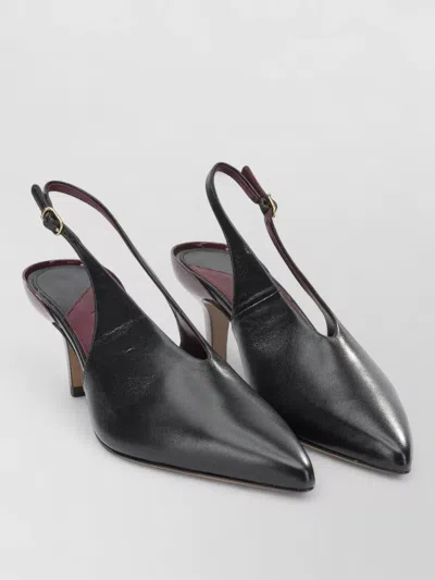 Chloé Suzie 50mm Leather Slingback Pointed Pumps In Black