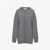 Chloé Sweat À Capuche Zippé Oversize En Maille De Laine Et Cachemire Femme Gris Taille Xs 70% Laine, 30% C In Grey