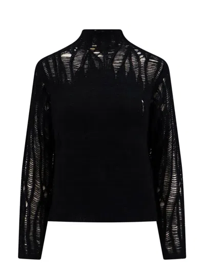 Chloé Fitted Mock-neck Sweater In Black