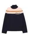 Chloé Roll-neck Knitted Jumper In Blue