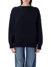 Chloé Navy Wool-cashmere Blend Oversized Jumper In Black