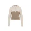 Chloé Two-tone Wool And Cashmere Cable-knit Sweater Women In Brown