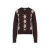 Chloé Wool And Cashmere V-neck Sweater Knitwear Bordeaux In Brown