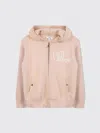 Chloé Logo Cotton And Wool Zip-up Hoodie In Pink