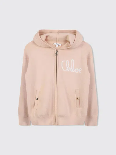 CHLOÉ SWEATER CHLOÉ KIDS COLOR BEIGE,H58167022