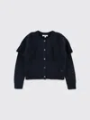 Chloé Kids Knitted Cape Cardigan In Blue