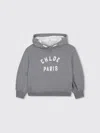 Chloé Kids Brushed Fleece Logo Hoodie In Gray