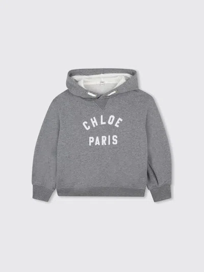 CHLOÉ SWEATER CHLOÉ KIDS COLOR GREY,H55979020