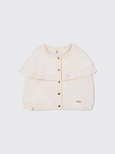 CHLOÉ SWEATER CHLOÉ KIDS COLOR WHITE,H73280001