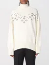 Chloé Pointelle-knit Wool Turtleneck Sweater In White