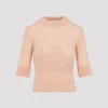 Chloé Wool And Silk Logo-applique Top In Pink