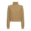 Chloé Wool Blend Knit Turtleneck Sweater In Smoky Beige