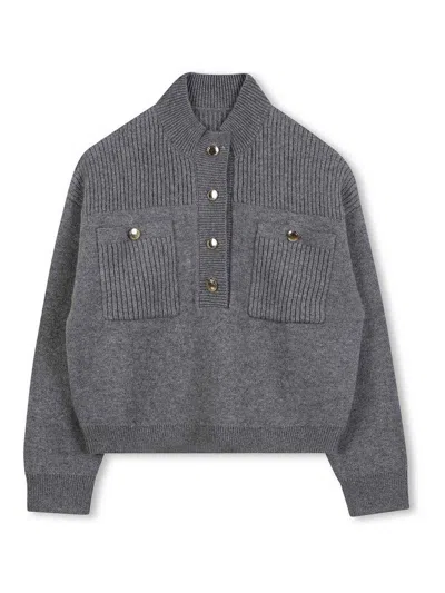 Chloé Kids' Sweater With Buttons In Gray
