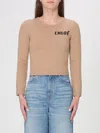 Chloé Scalloped Wool And Cashmere Blend Sweater In Brown