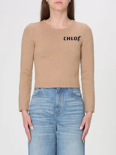 CHLOÉ CHLOÉ SWEATER WOMAN COLOR BROWN