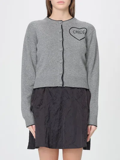 CHLOÉ CHLOÉ SWEATER WOMAN COLOR GREY,H82159020