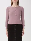 Chloé Knit Pullover Long Sleeves Crew Neck Ribbed In Purple