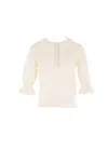 Chloé Pointelle Knit Sweaters And Cardigans White In Yellow