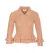 Chloé Crochet-knit Ruffled Cardigan In Neutral
