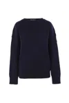 Chloé Chloe Dark Blue Wool Blend Sweater In Blue