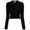 Chloé Cable-knit Cropped Jumper In Blue
