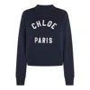 Chloé Mockneck Cotton Sweatshirt With Logo