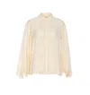 Chloé Silk Georgette And Lace Blouse In Neutral