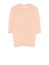 Chloé Wool And Silk Logo-applique Top In Orange