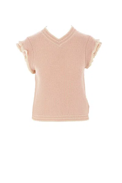 Chloé Babies'  Sweaters In Pinky Orange