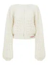 Chloé Milkcolored Wool And Cashmere Knit Cardigan In White