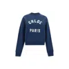 Chloé Cropped Round Neck Sweatshirt Clothing In Blue