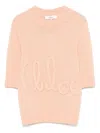 Chloé Alpaca Wool And Silk Knit Elbow-sleeve Logo Sweater Clothing