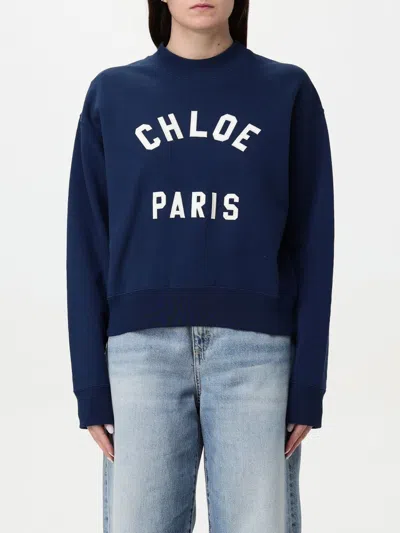 CHLOÉ SWEATSHIRT CHLOÉ WOMAN COLOR BLUE,G66829009