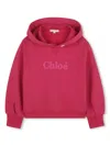 Chloé Logo-print Cotton Hoodie In Fucsia