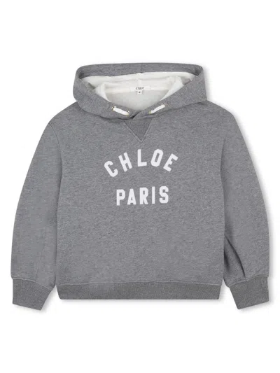 Chloé Sweatshirt With Logo In Gray