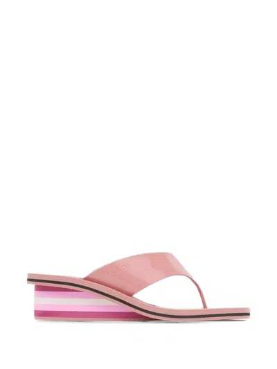 Chloé Swimming Cool Patent-leather Sandals In Pink