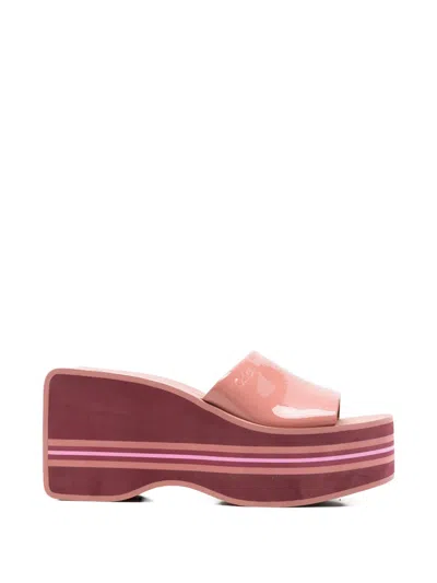 Chloé Swimming Wedge Sandals In Pink