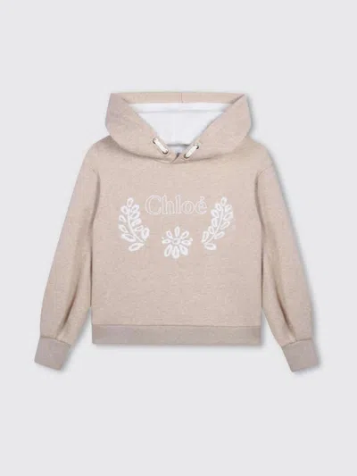 CHLOÉ SWEATER CHLOÉ KIDS COLOR BEIGE,F94154022