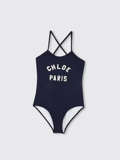 CHLOÉ SWIMSUIT CHLOÉ KIDS COLOR BLUE,G76649009