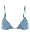 Chloé Chloe Cerulean Blue Stretch Nylon Bikini Top In Blue