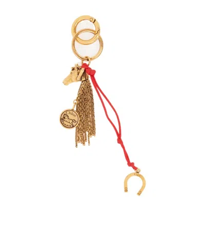 Chloé Chloe Symbols Chain Horse Bag Charm In Brass In Gold
