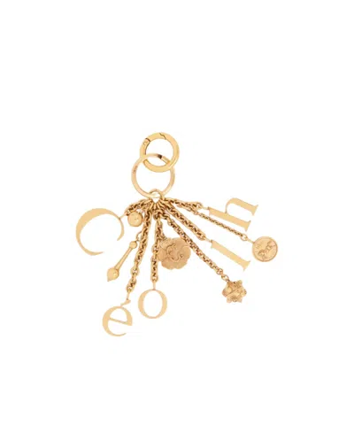 Chloé Symbols Logo Keyring Bag Charm In Gold