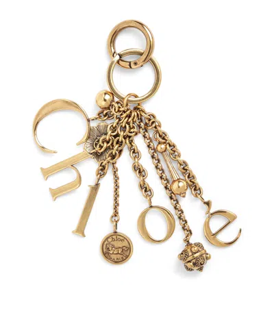 Chloé Symbols Logo Keyring In Gold