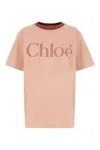 Chloé Pink Cotton T-shirt With Logo