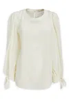 Chloé Woman Top Ivory Size 8 Silk In White