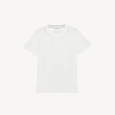 Chloé T-shirt À Guipure En Jersey De Coton Femme Blanc Taille Xs 100% Coton In White