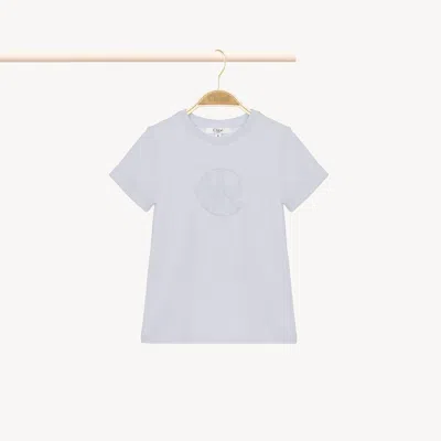 Chloé T-shirt À Logo Femme Bleu Taille 4 100% Coton In Blue
