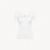 Chloé Lace-trim Ribbed Scoop-neck Top In White