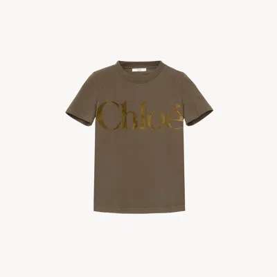 Chloé T-shirt Ajusté En Jersey De Coton À Logo